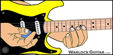 Pinched guitar harmonics with bend