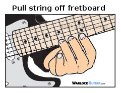 Pull string off fretboard
