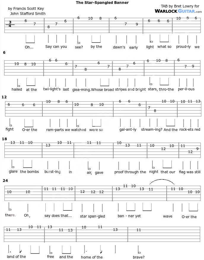 Star Spangled Banner tab